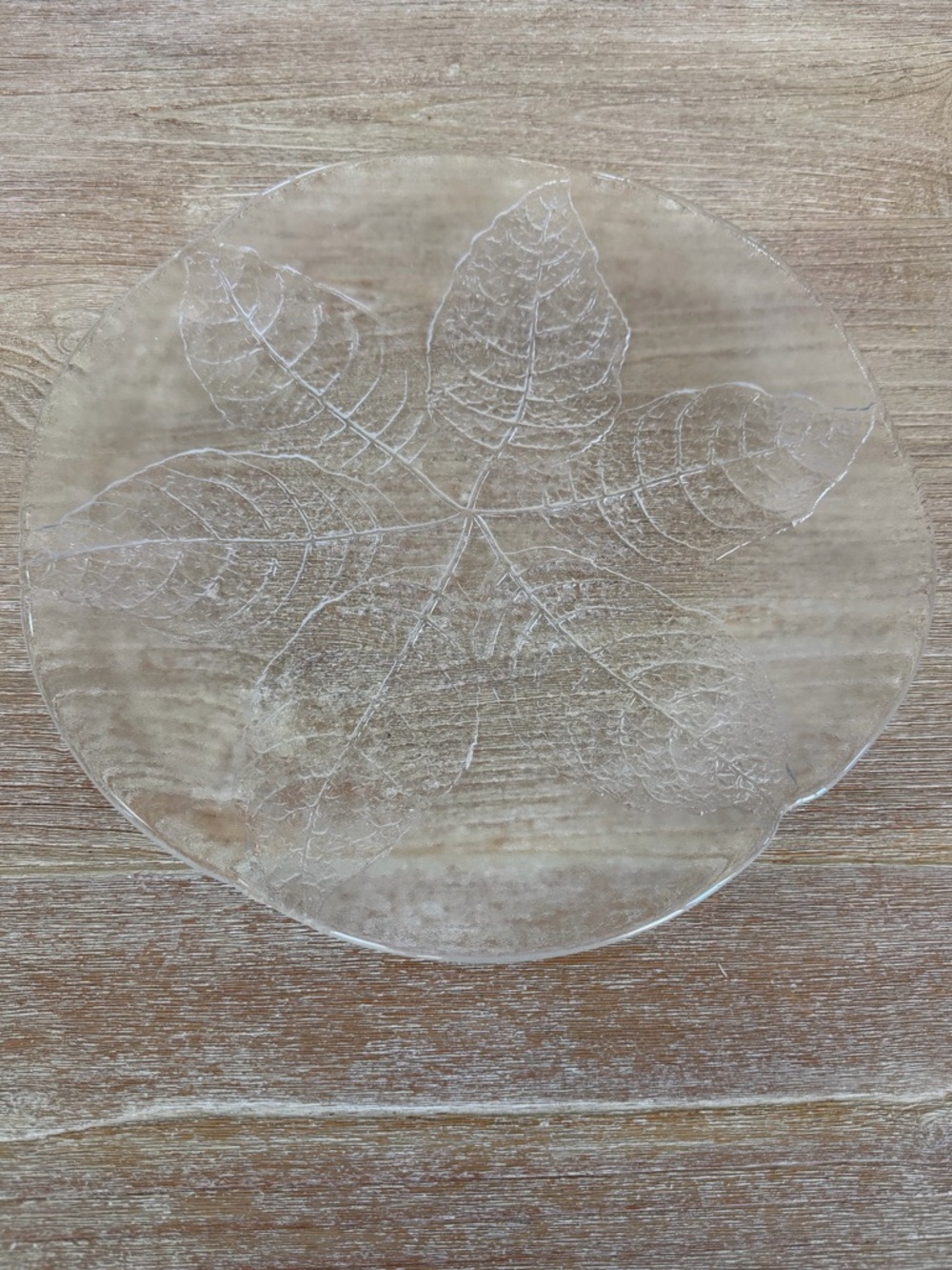 🌱 Vintage Kosta Boda "Party" Leaf Clear Glass Swedish Platter-70’s Iconic Decor